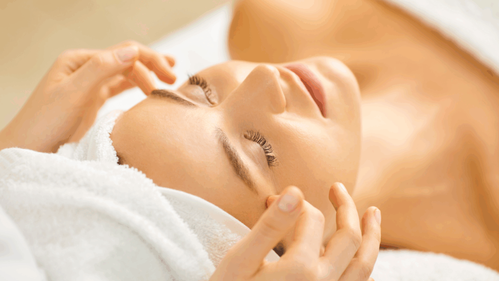 facial massage on woman